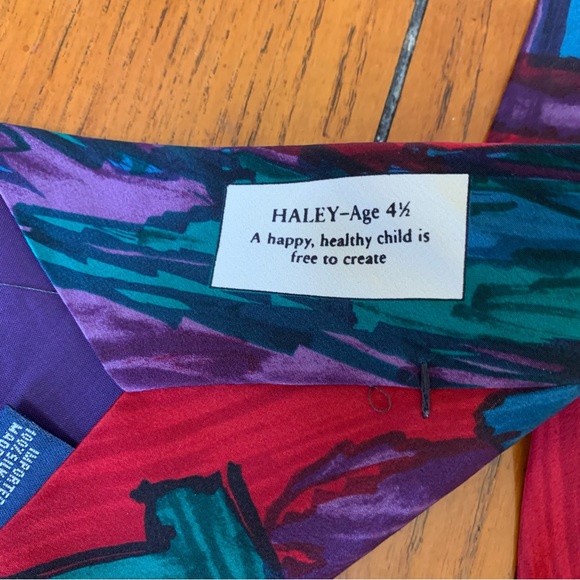 Child’s Art Cat Tie by Haley Age 4.5 “A Happy Healthy Child is Free to Create” - Picture 4 of 7